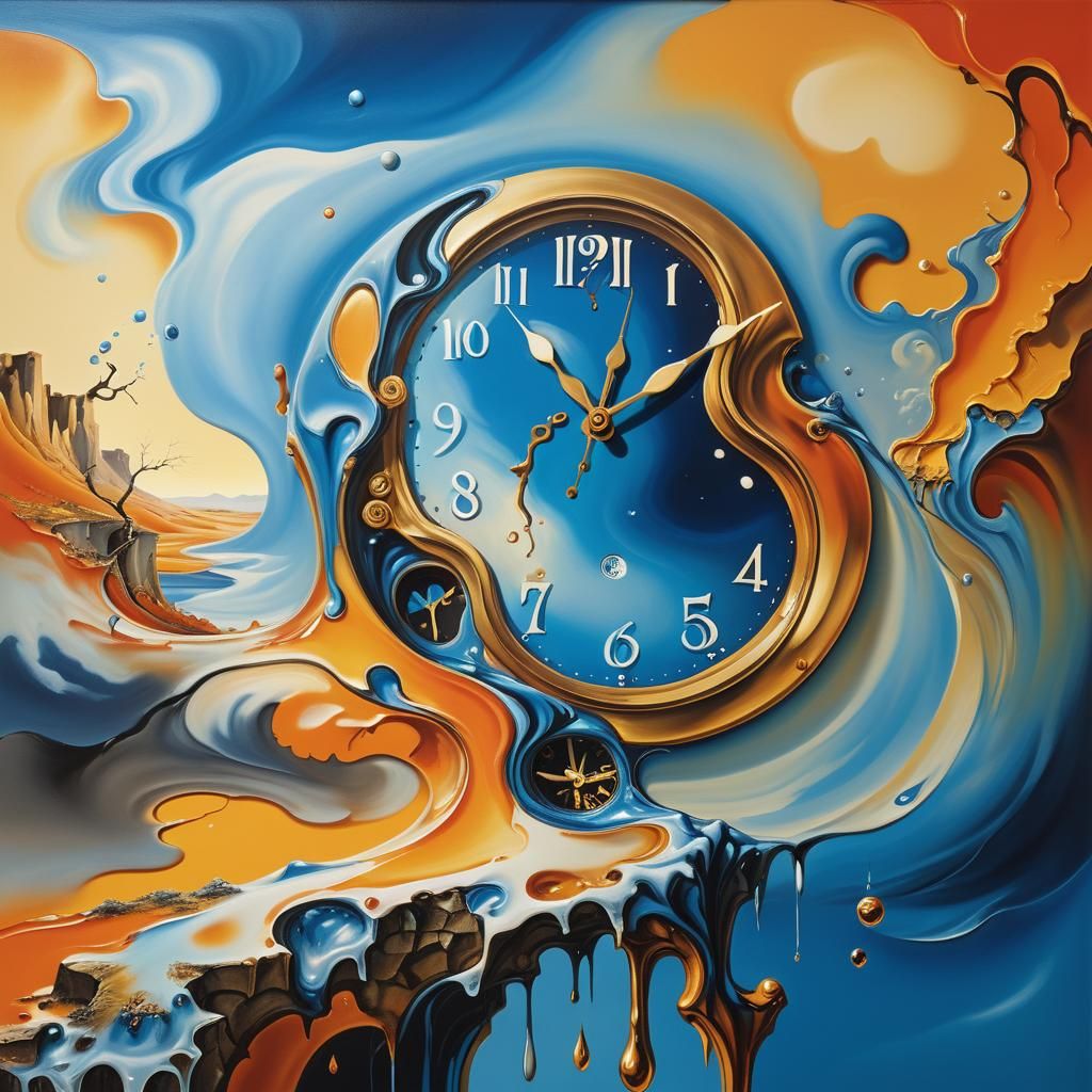Melting Clocks in Dreamscape: A Surrealist Vision