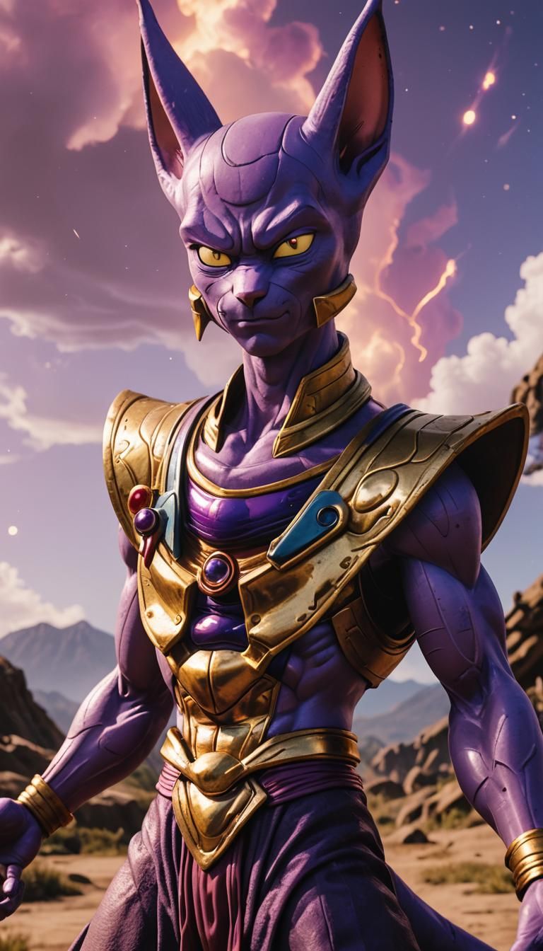 Beerus God of Destruction in Cinematic Lighting