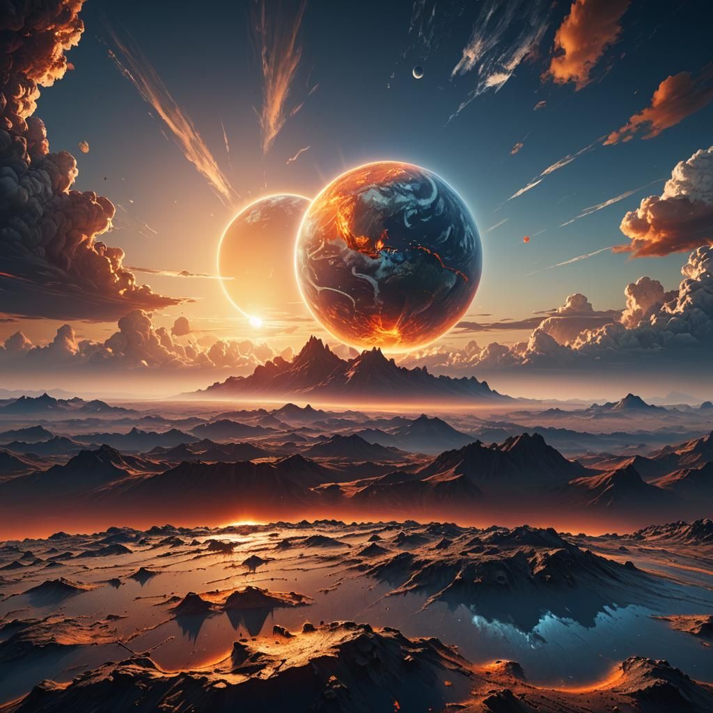 Earth Seen From the Sun: Matte Painting