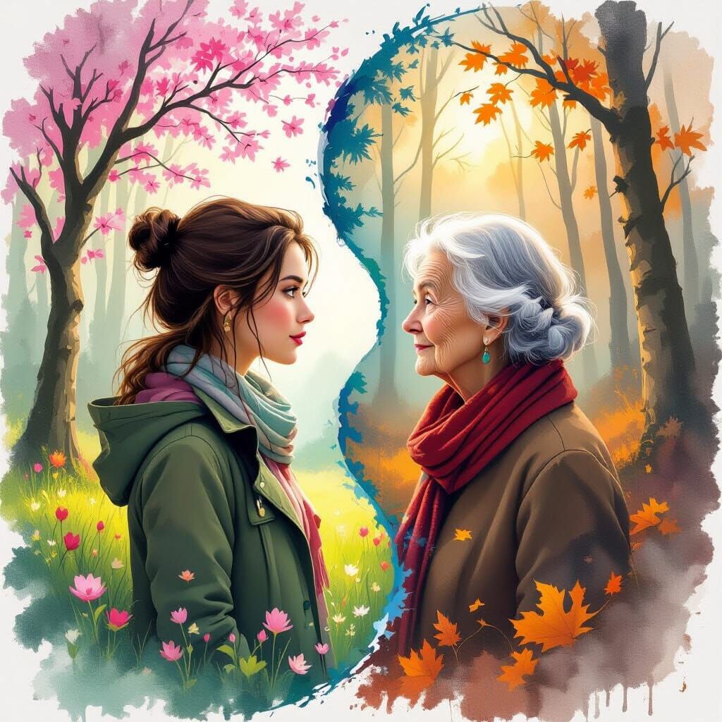 Yin-Yang: Youth and Age in Contrasting Seasons