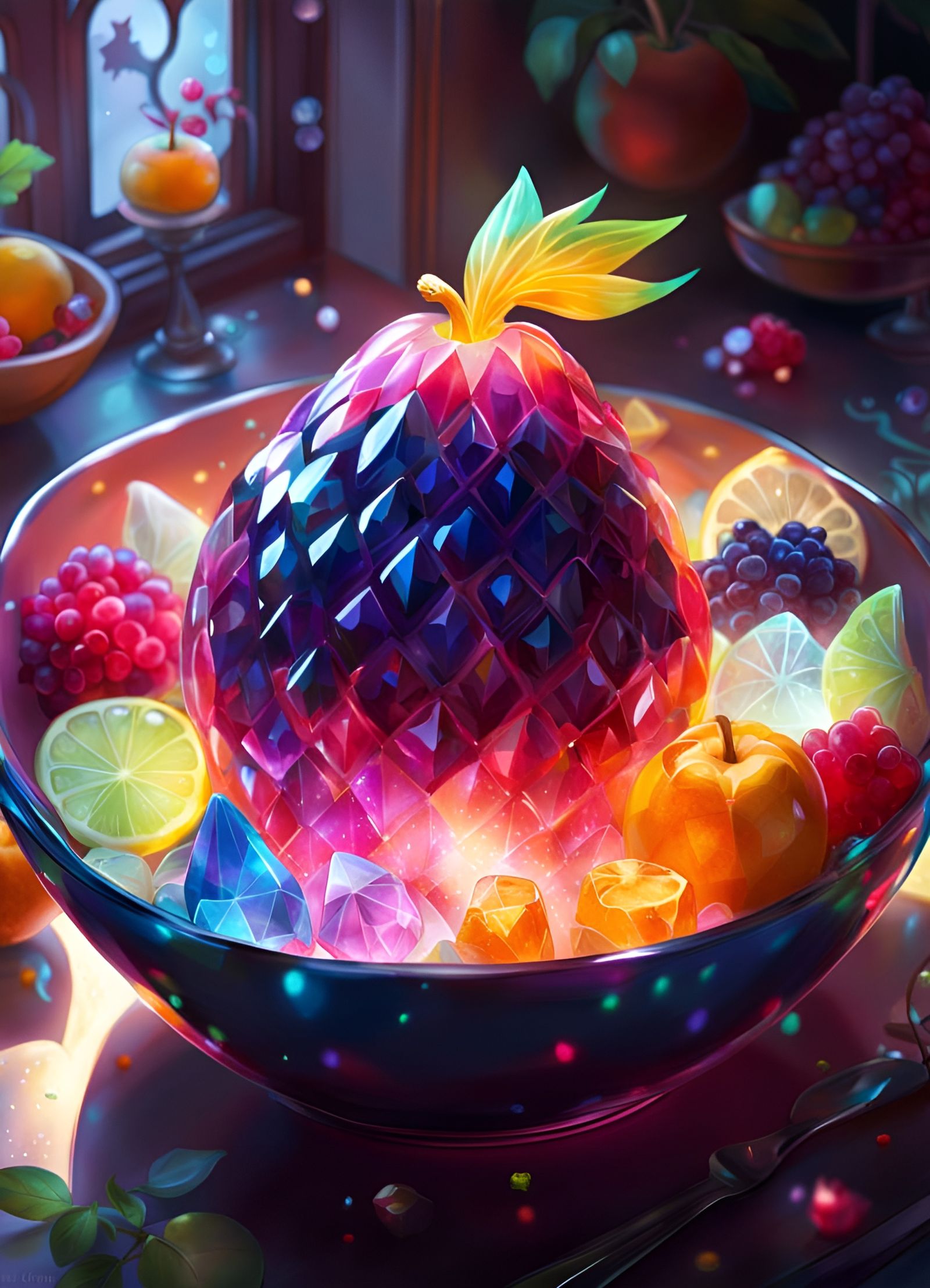 Magical Crystal Fruits in a Fairy Kitchen