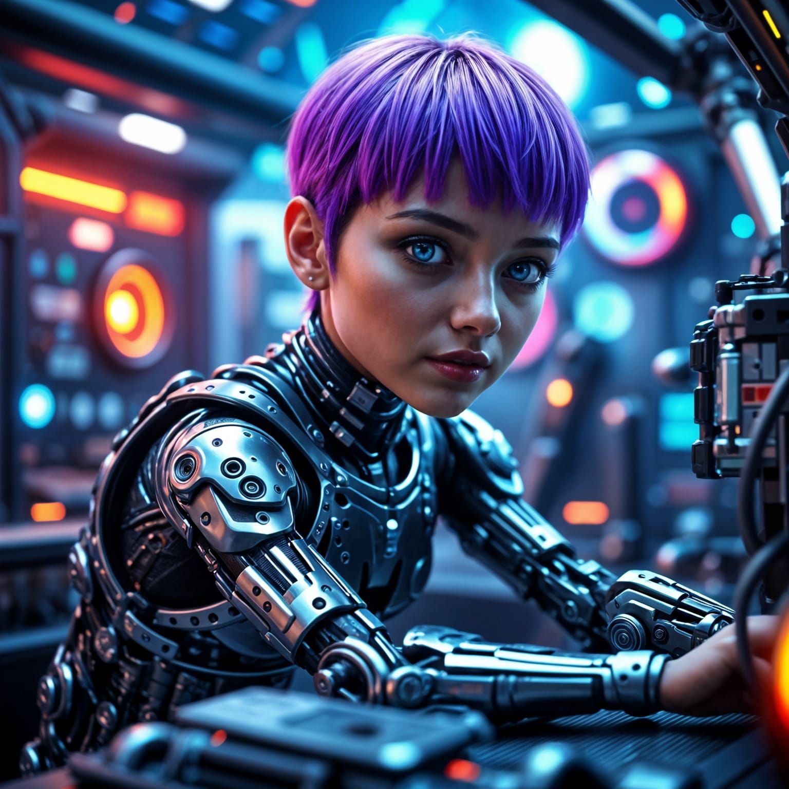 Cyborg Girl Powers the Future