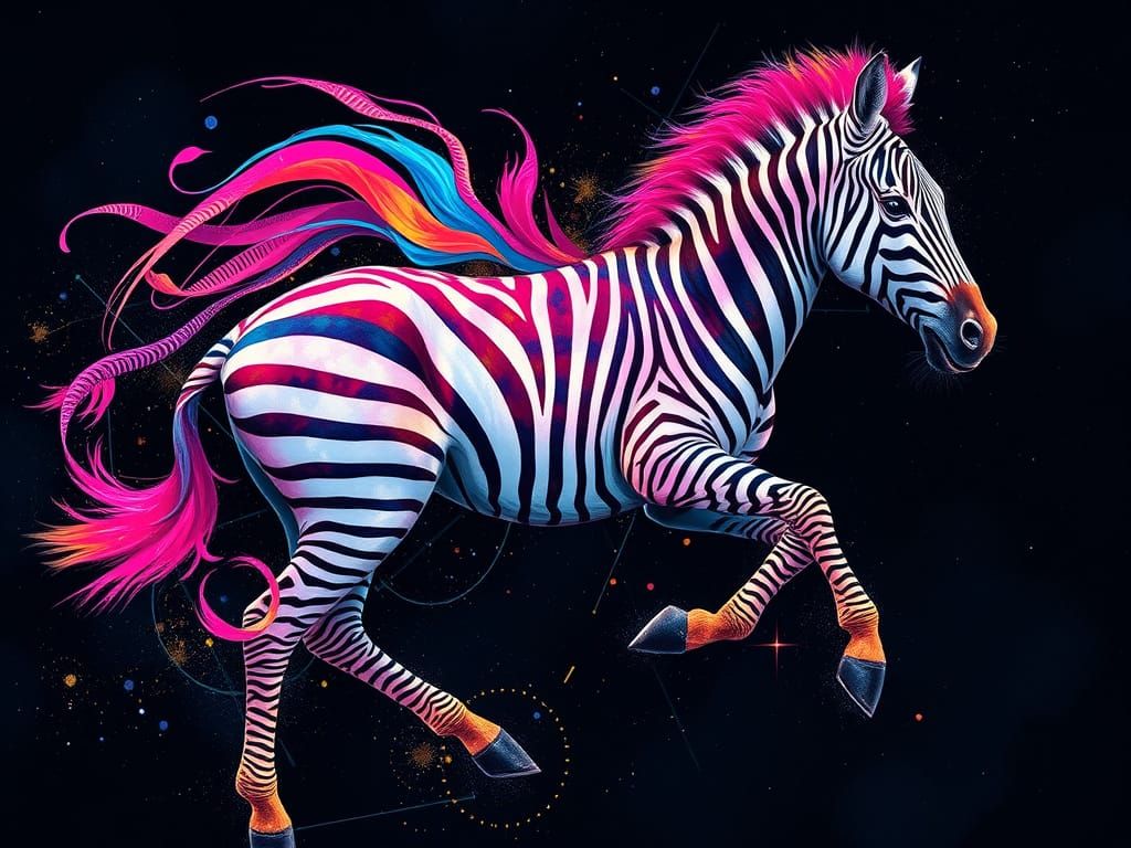 Vibrant Zebra in Cosmic Motion