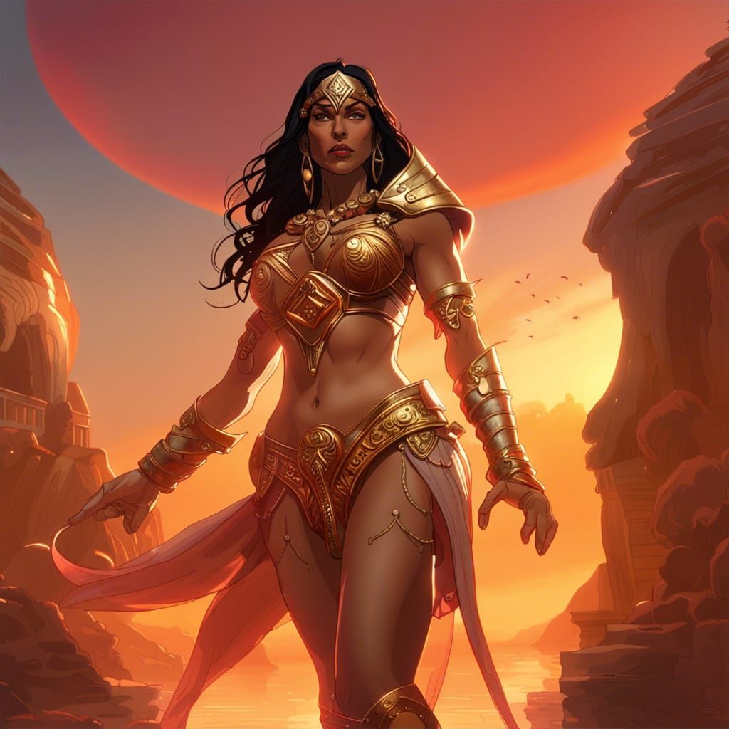 Dejah Thoris, Metal Bikini Warrior in Sunset Palace