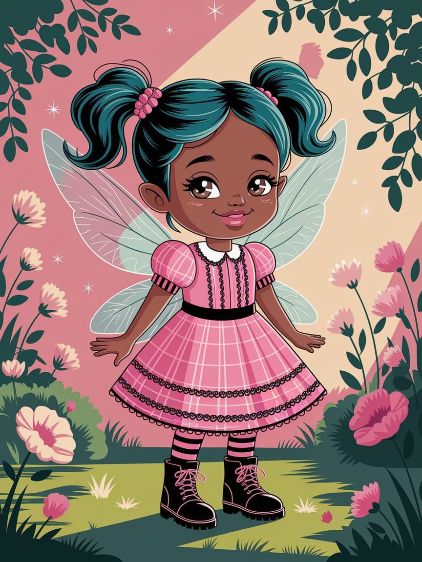 Charming Whimsical Fairy Girl in Pastel Colors