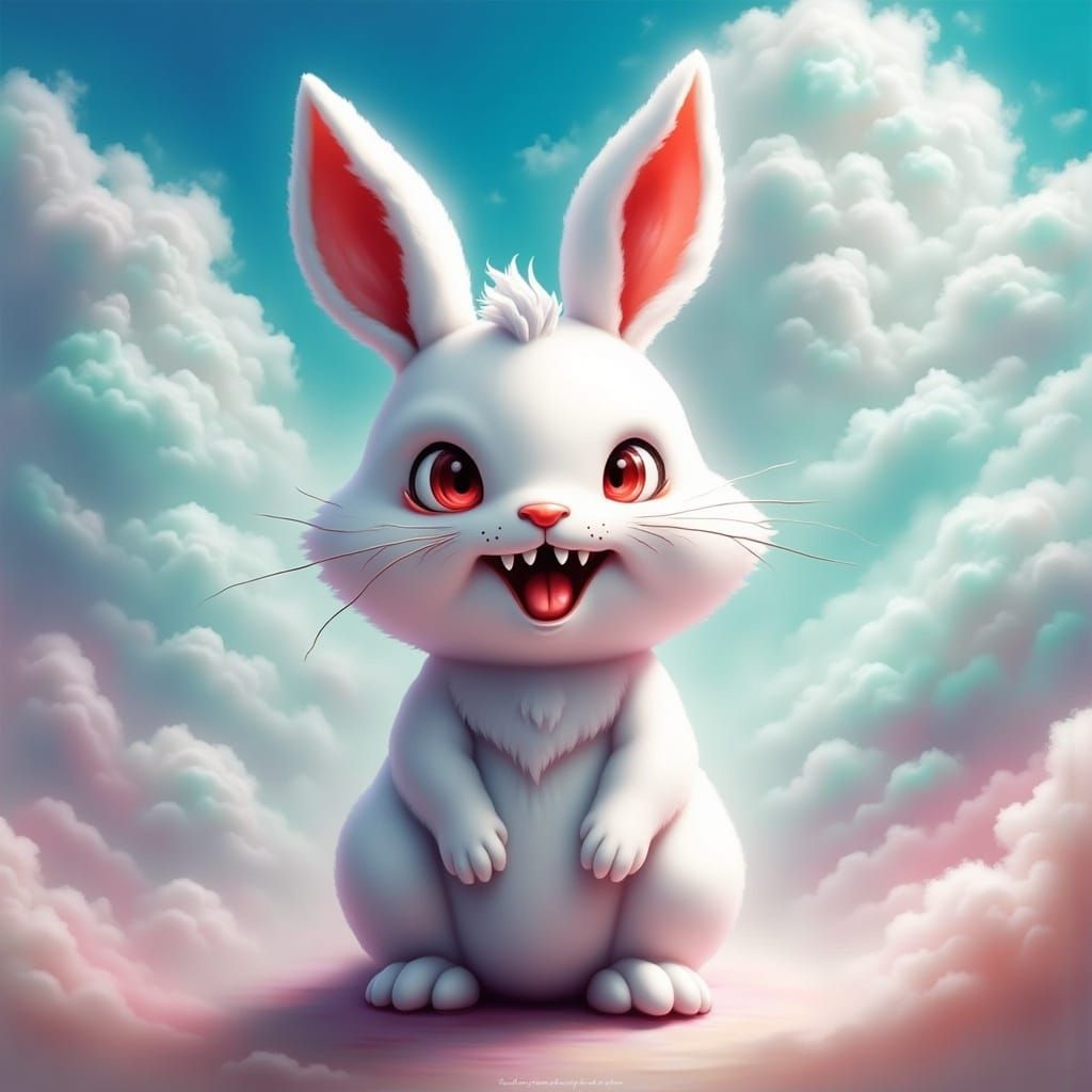 Chibi Rabbit in Whimsical Harmony