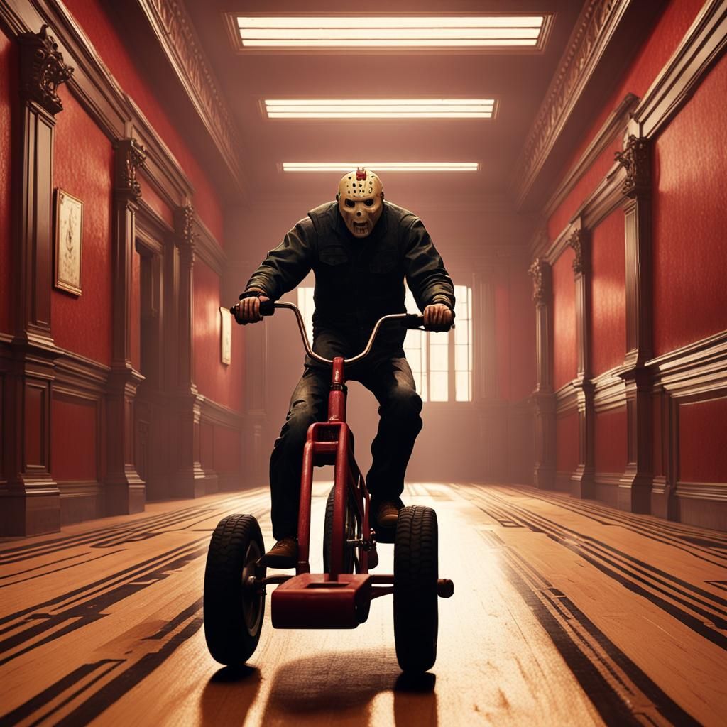 Jason Voorhees' Chase: A Horror Scene in 8K