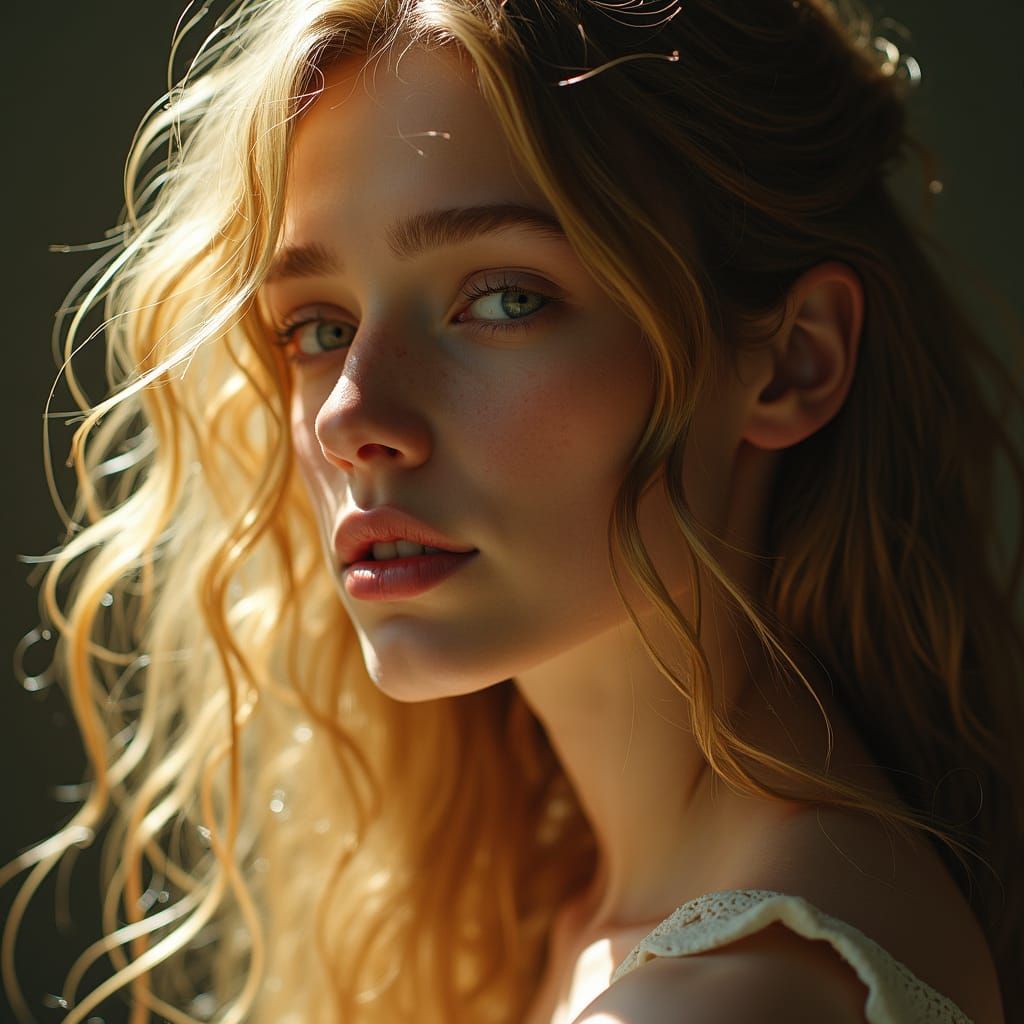 Elegant Lady Viewed from Behind in Artistic Portrait