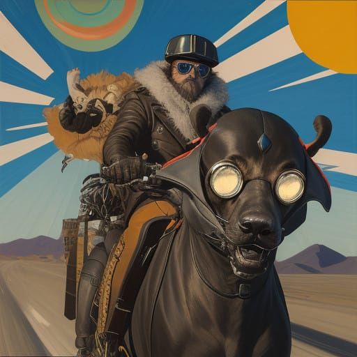 Canine Chauffeur Cruises Steppe in Avant-Garde Style