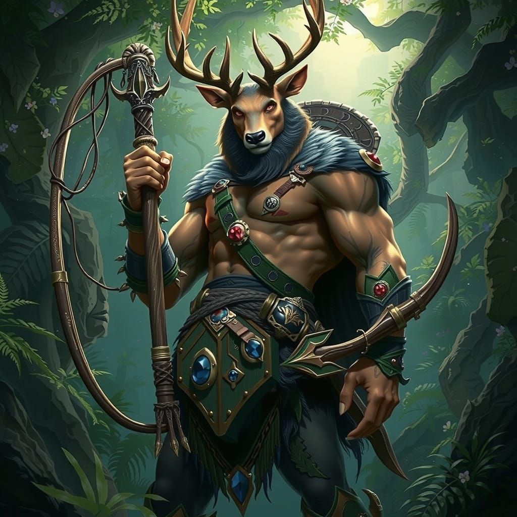 Majestic Herne the Hunter in Lush Forest Glade