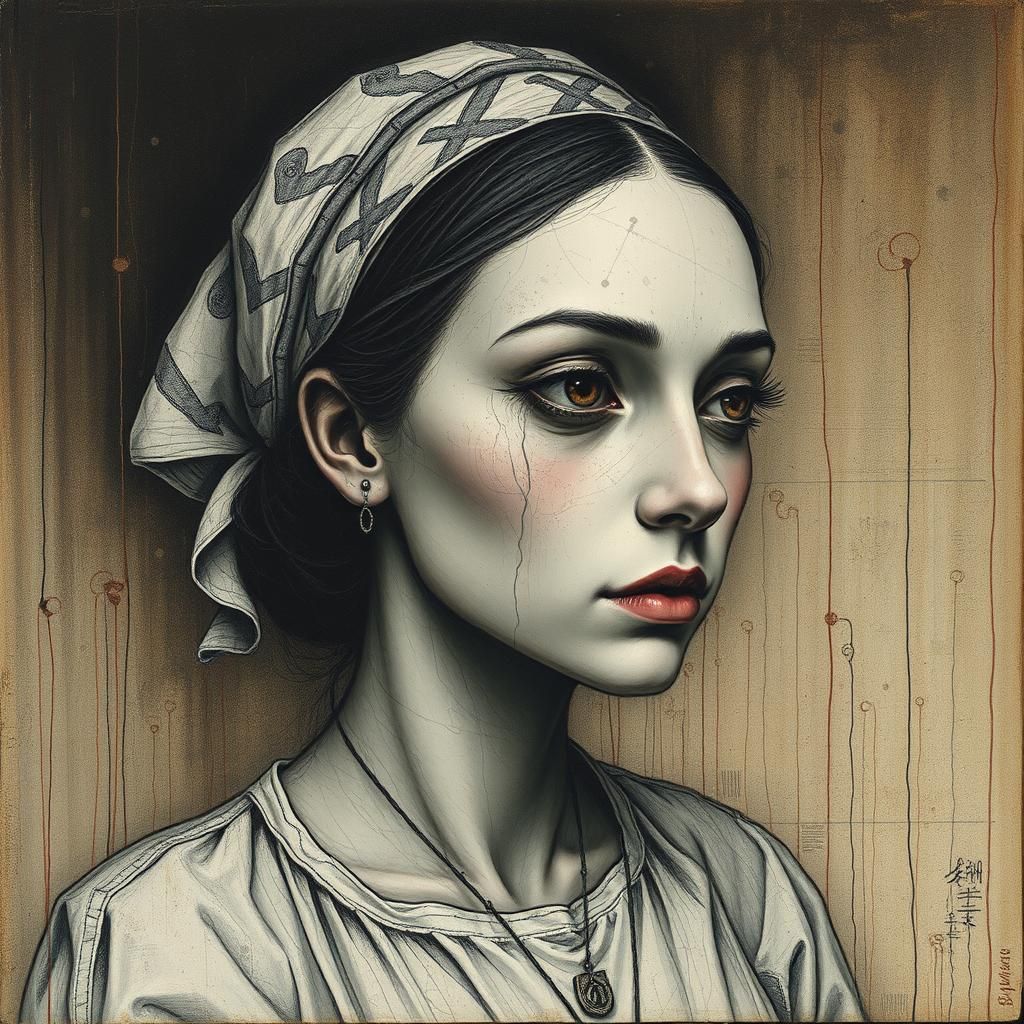 Eerie Abstract Portrait of a Midwife