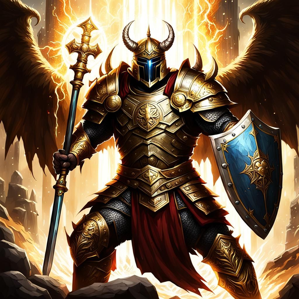 Paladin Battles Demons with Holy Energy