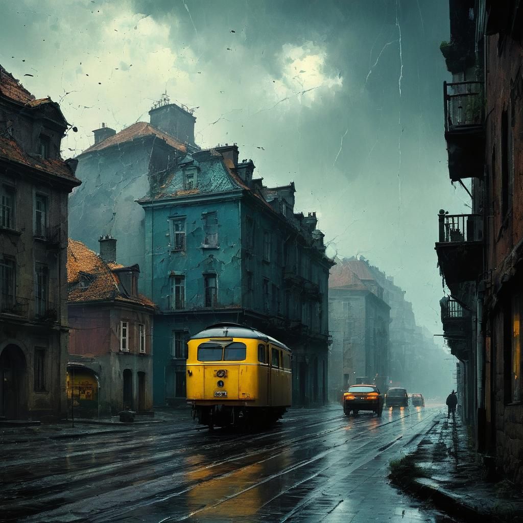 Rainy Weather with Distressed Texture