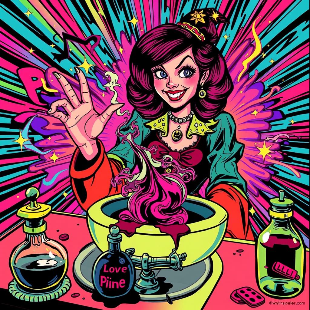 Psychedelic Fortune Teller Conjures Love Potion Number Nine