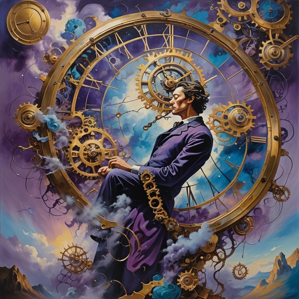 Surreal Androgynous Figure in Mystical Landscape