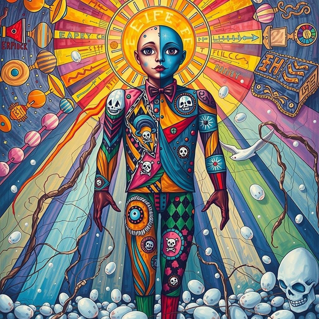 Surreal Easter Eggs in Naive, Childlike Punk Goth Style