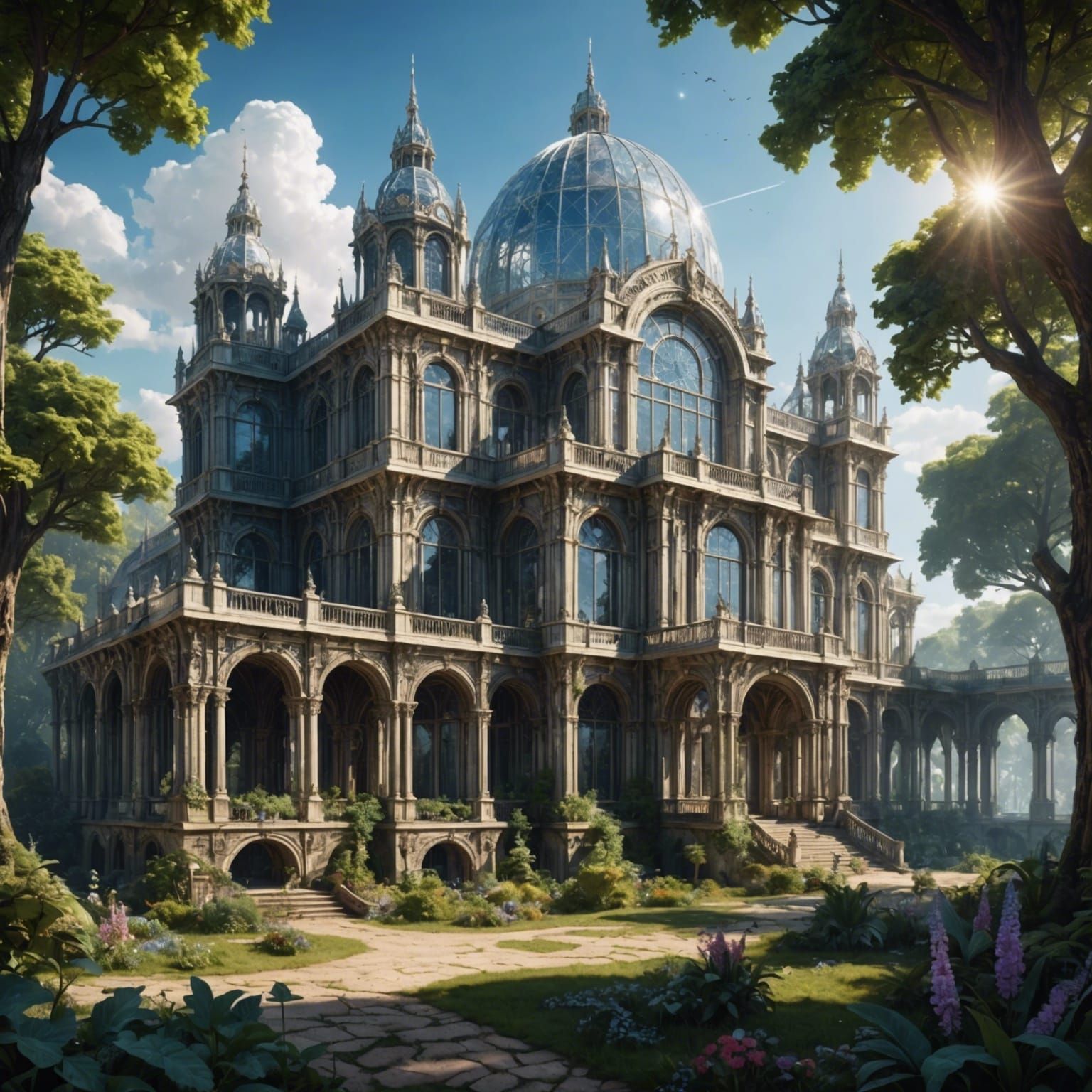 Crystal Palace in Dying Earth Fantasy Style