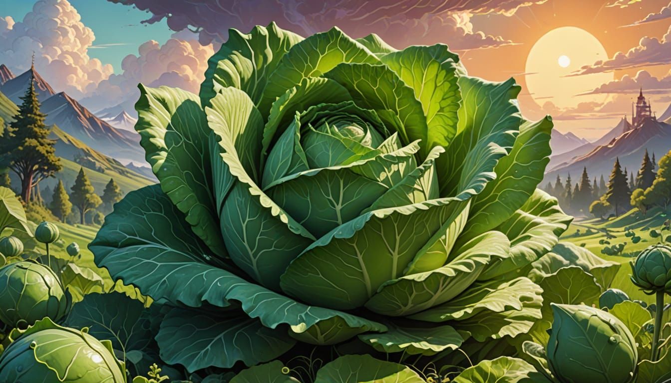 Vibrant Whimsical Garden Scene with Cartoon Vegetables in Ma...