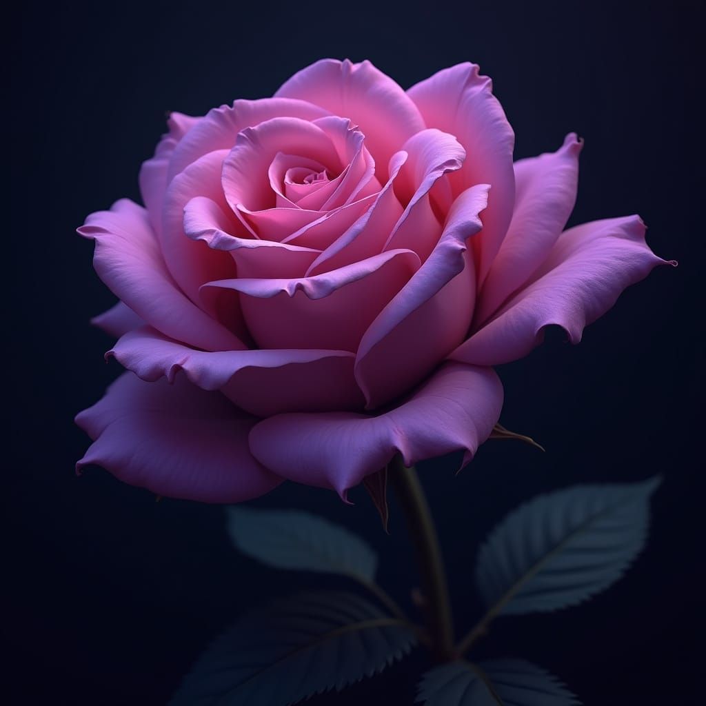 Violet Rose with Dramatic Lighting and Vibrant Colors