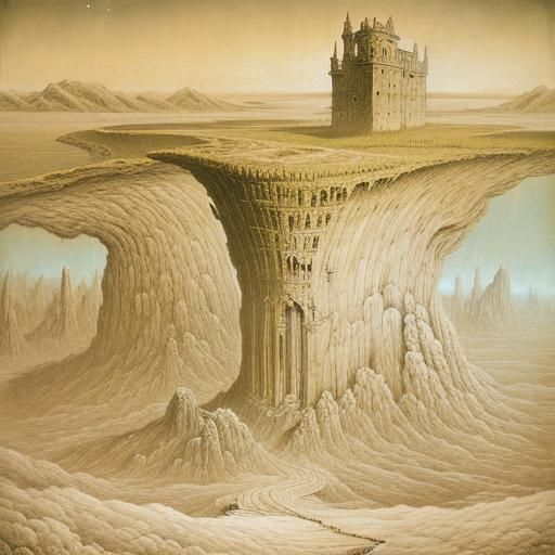 Dystopian Nightmare Landscape in Surreal Style