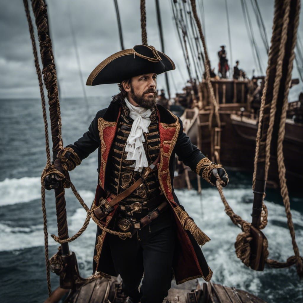 Penguin Pirate Action Scene on Glacial Seas