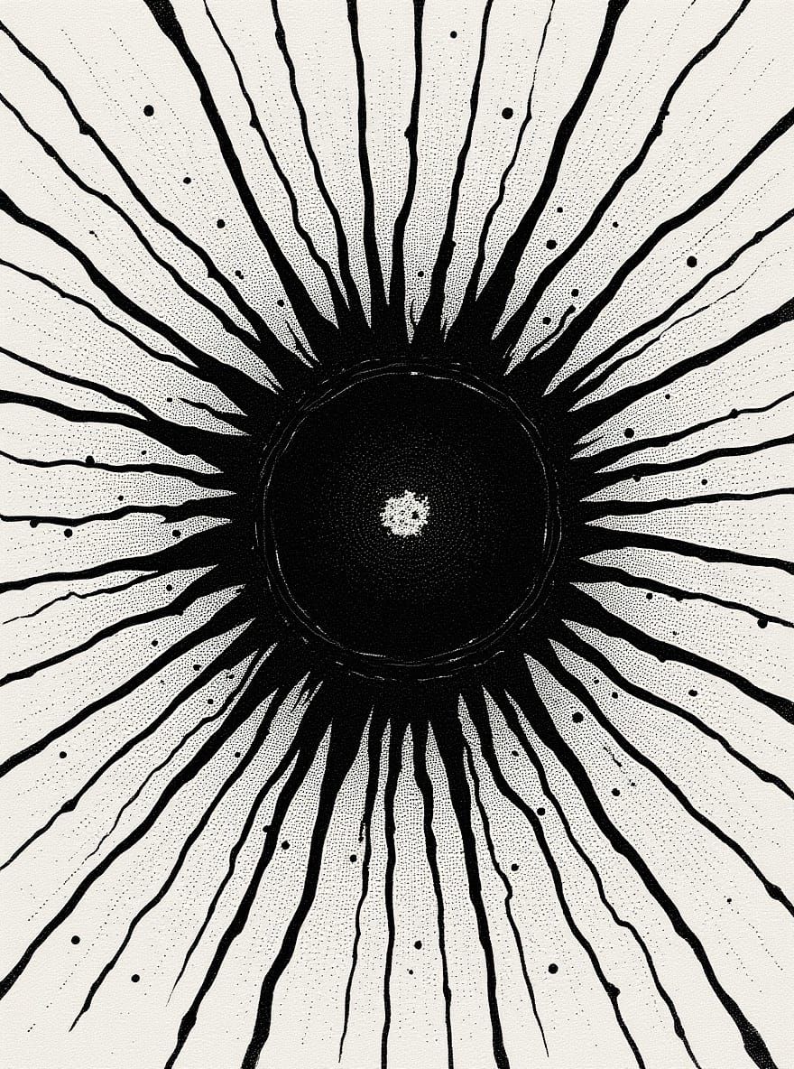 Ink Splatter Painting in Van Gogh Style