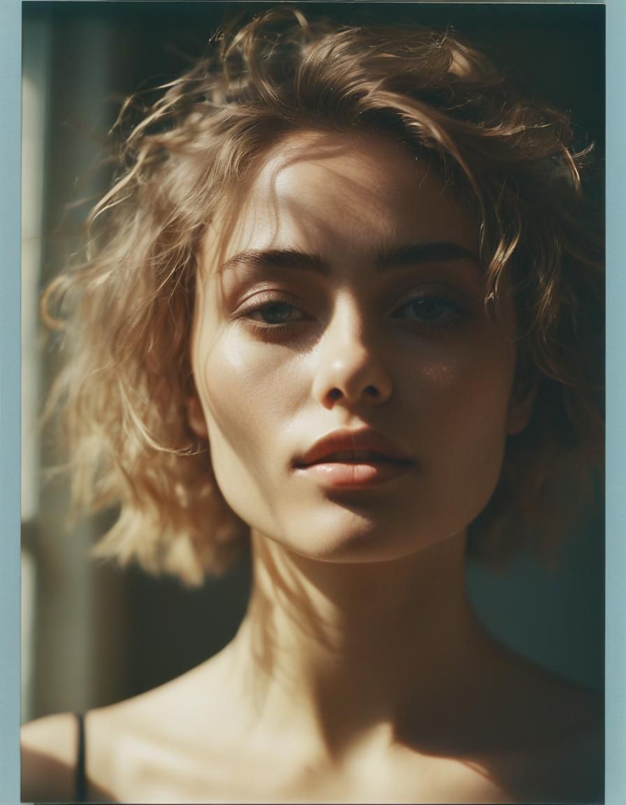 Candid Portrait with Film Grain and Sunlight