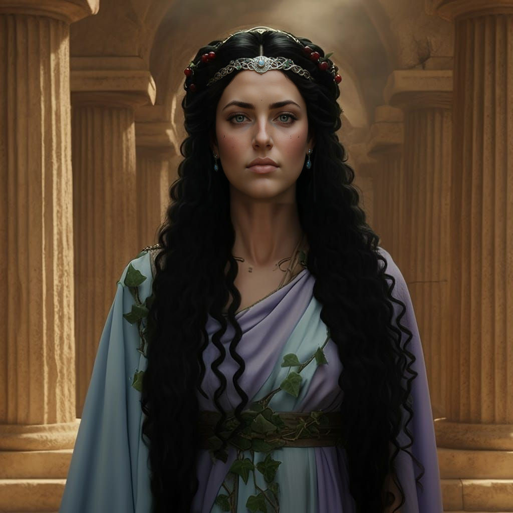 Etruscan Goddess Nurtia in Ancient Temple