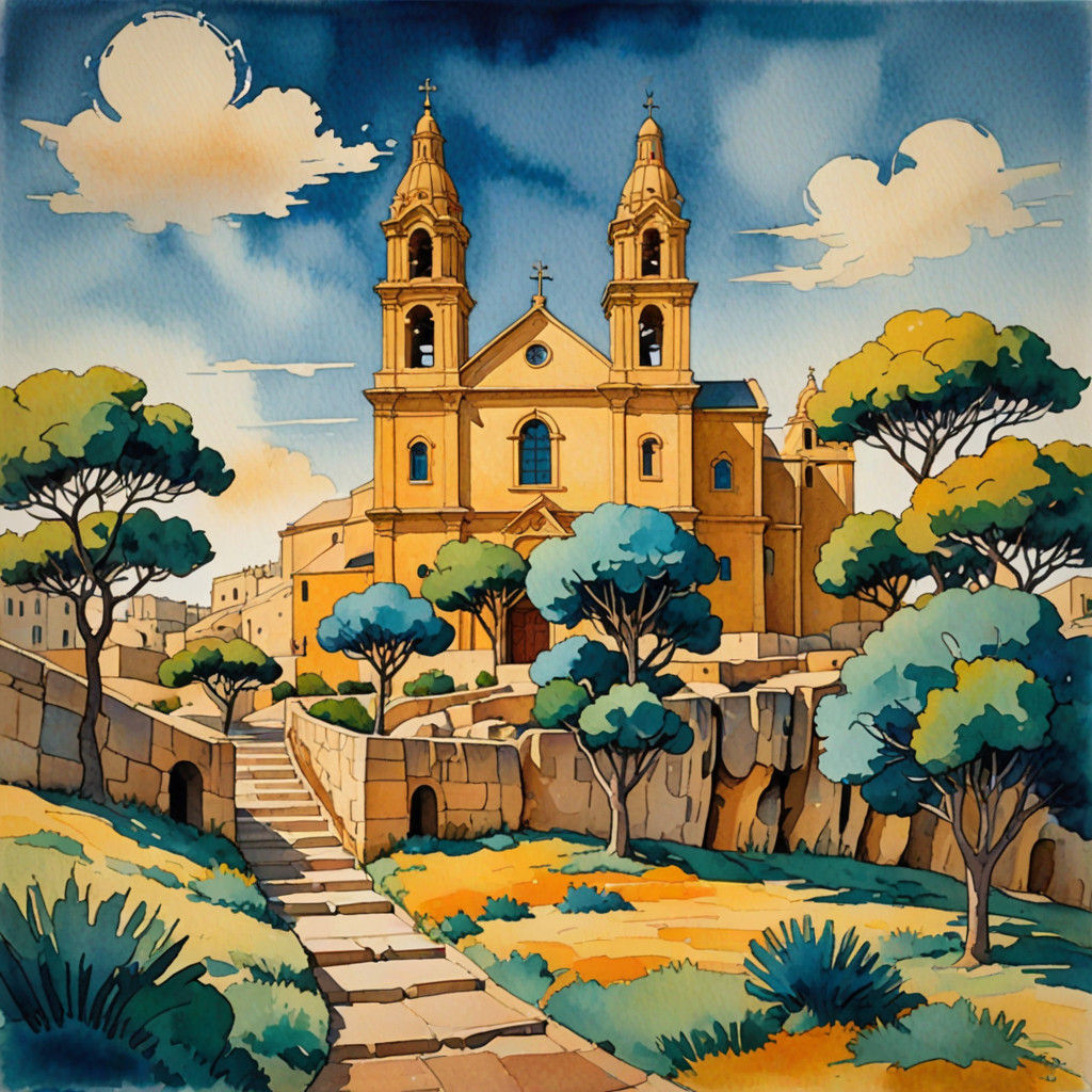 Maltese Church in Warm Sunlight