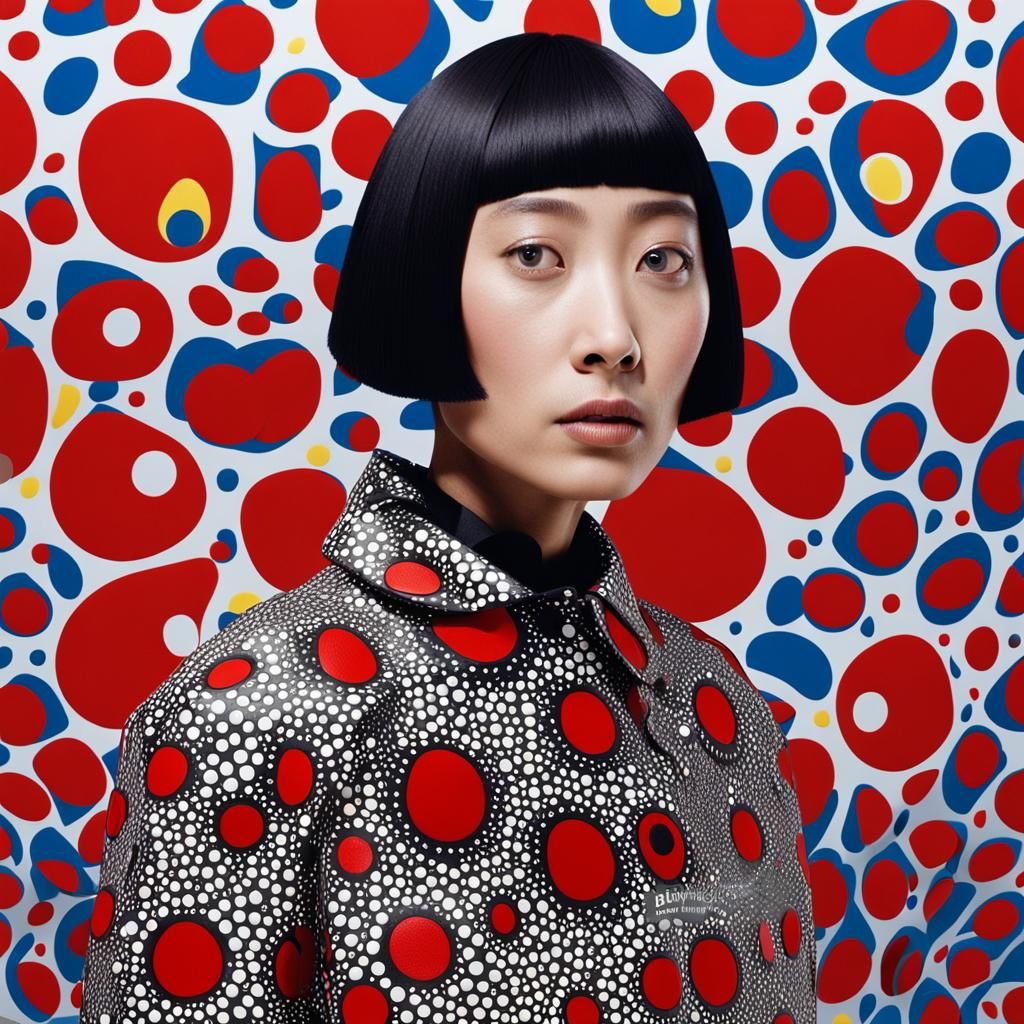 High Fashion Model in Kusama-Inspired Style