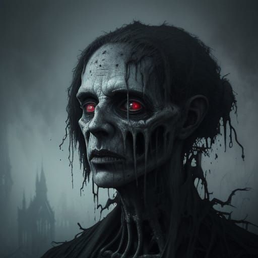 Eerie Ghost Portrait in Abandoned Asylum