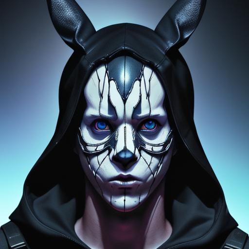 Hyperrealistic Donnie Darko Splash Art Portrait