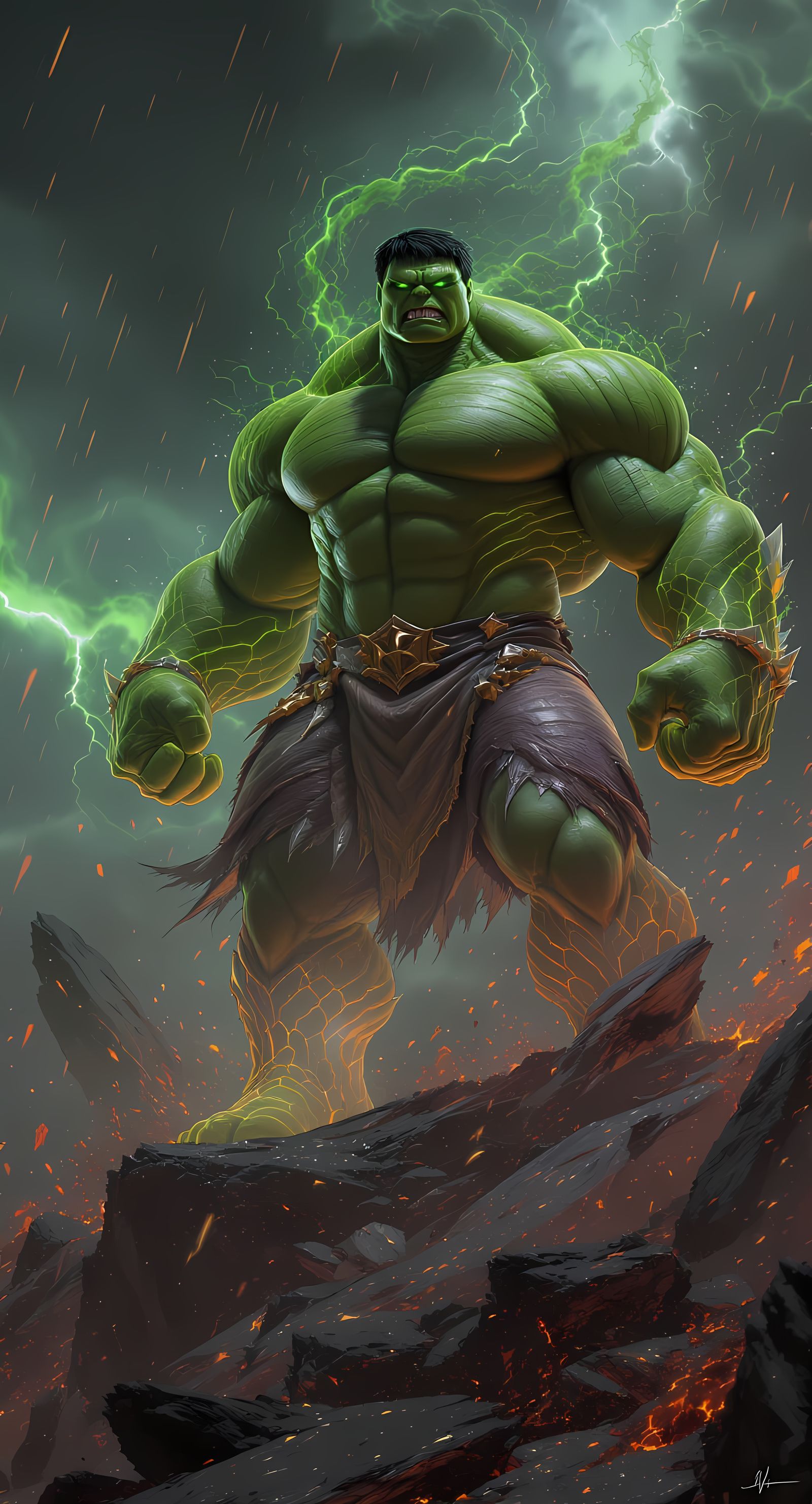 Hulk: Titan of the Gamma Rift Digital Art