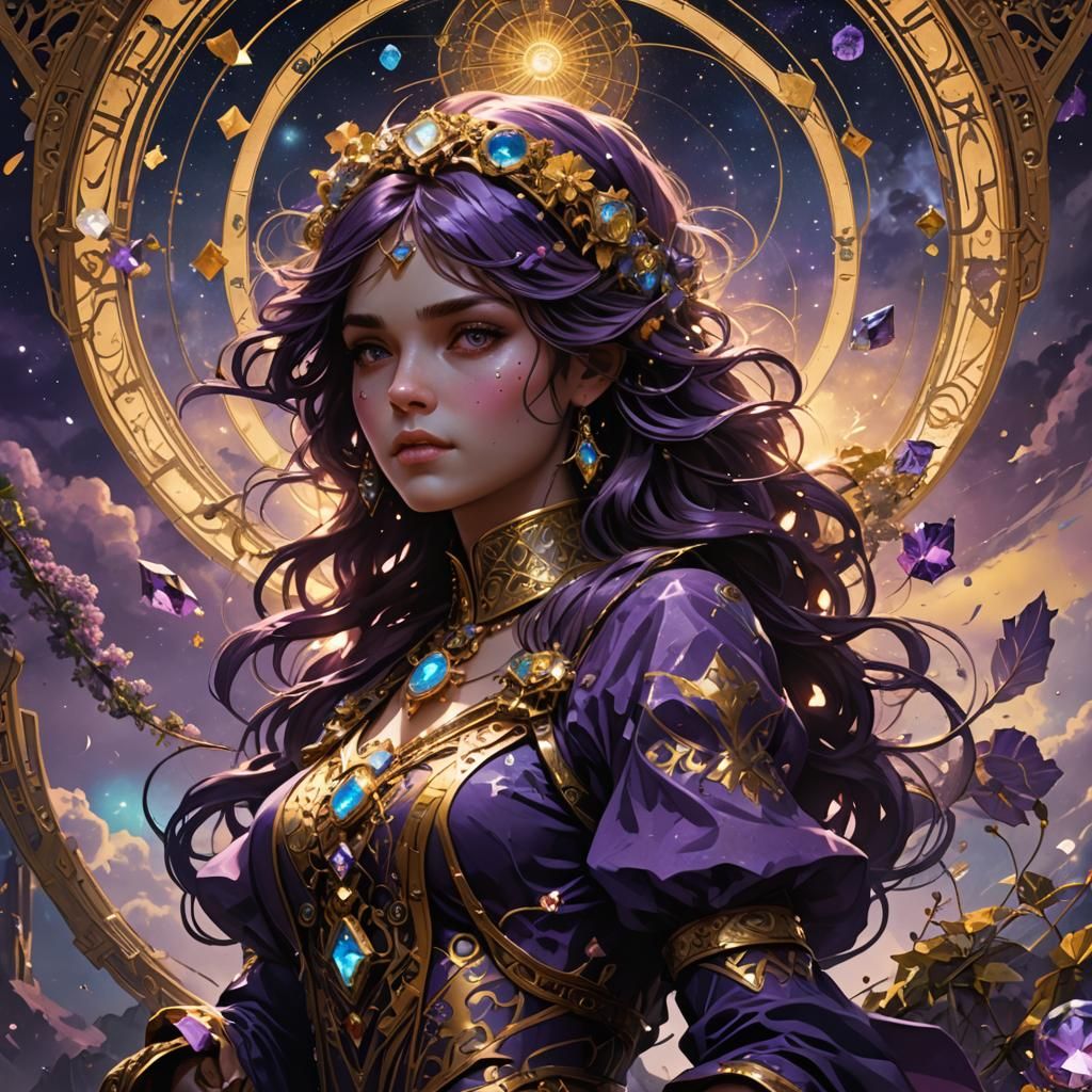 Dark Fantasy Lucy in Diamond Sky, Hyperdetailed Art