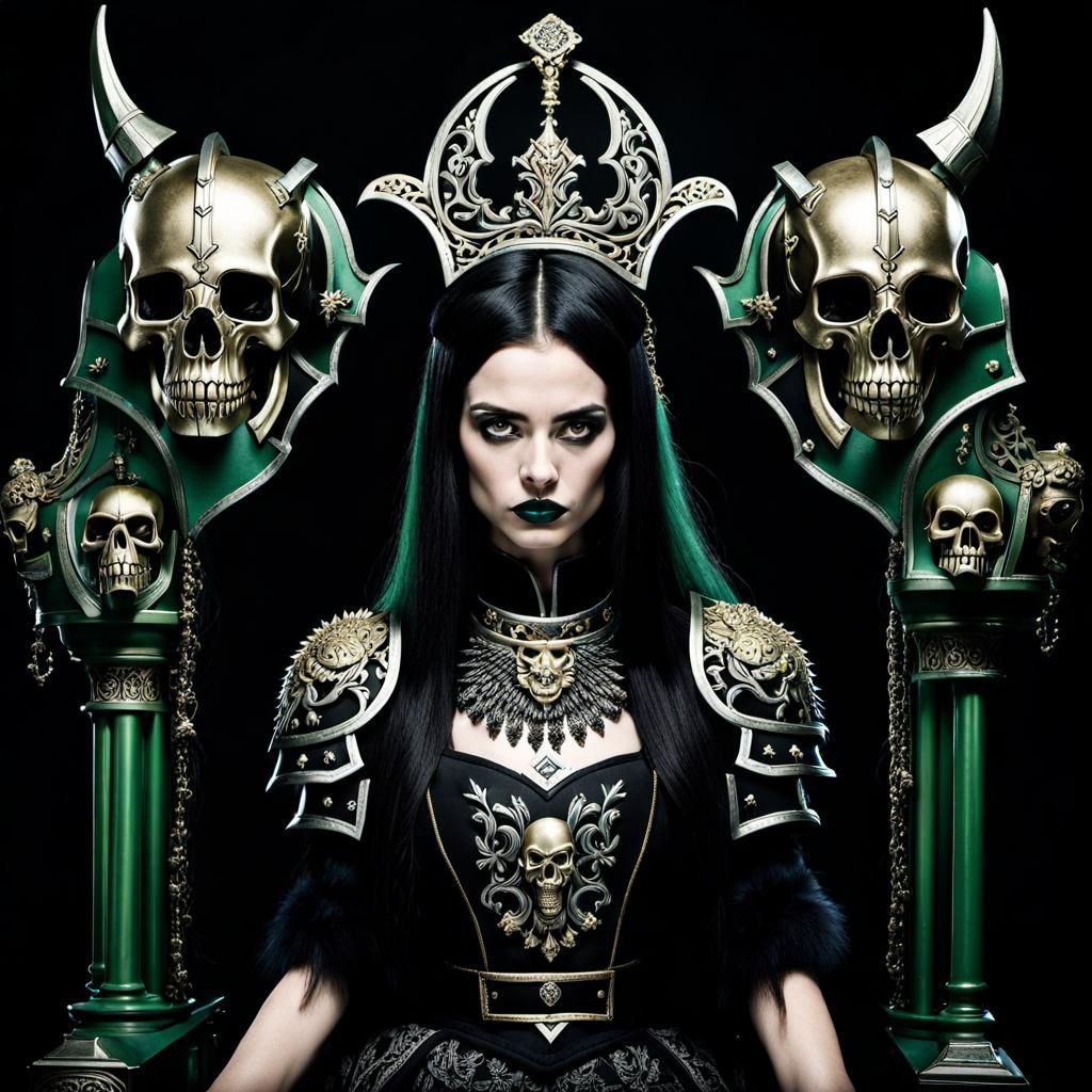 Necromancer Queen in Skull Throne Room