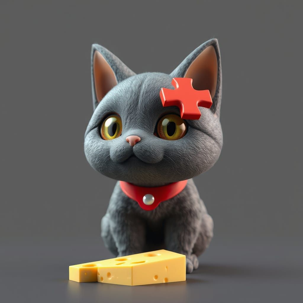 Feline Fromage in Vibrant Cyberpunk Style