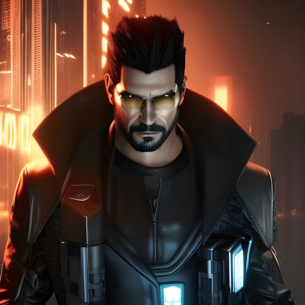 Adam Jensen as Vampire King in Detailed Matte Painting