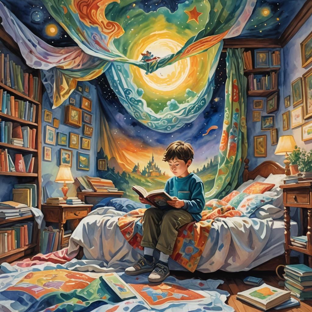 Child's Fantasy Book: Gouache and Watercolor Dreamscape