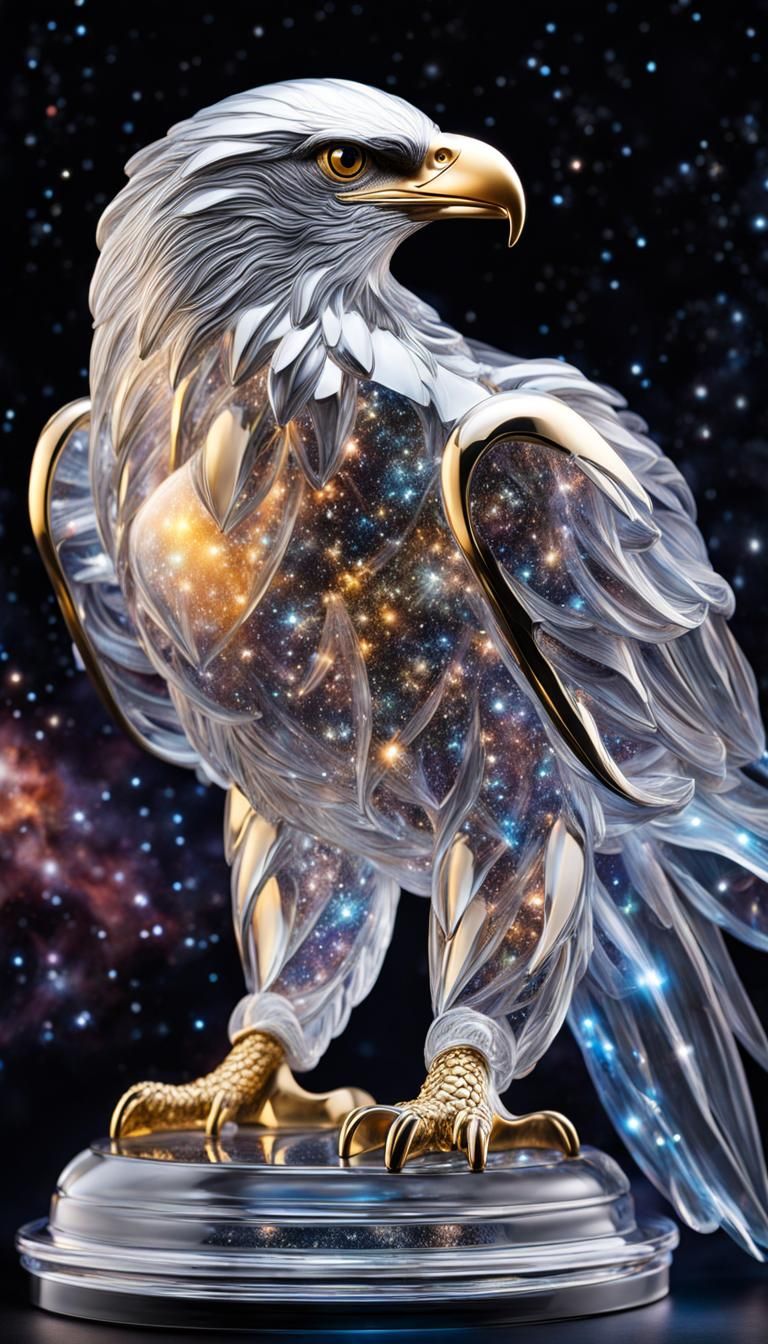 "Proud Eagle" galaxy glas statue