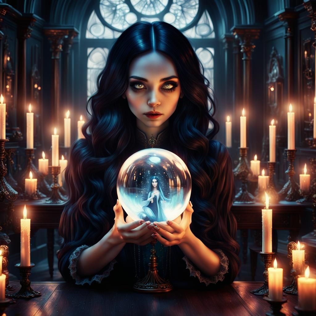 Ethereal Victorian Girl Portrait in Dark Fantasy Style