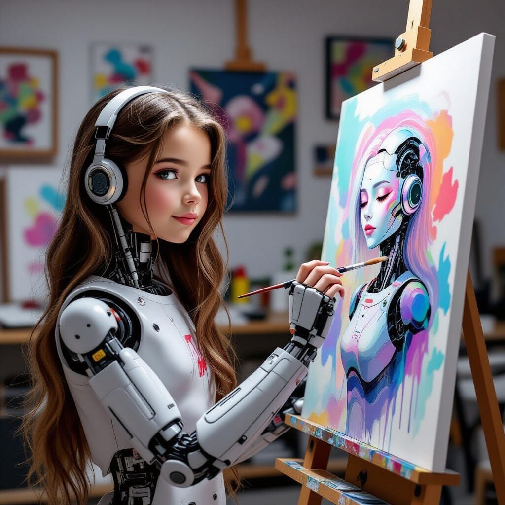 Robotic Girl Paints Her Vision of Art