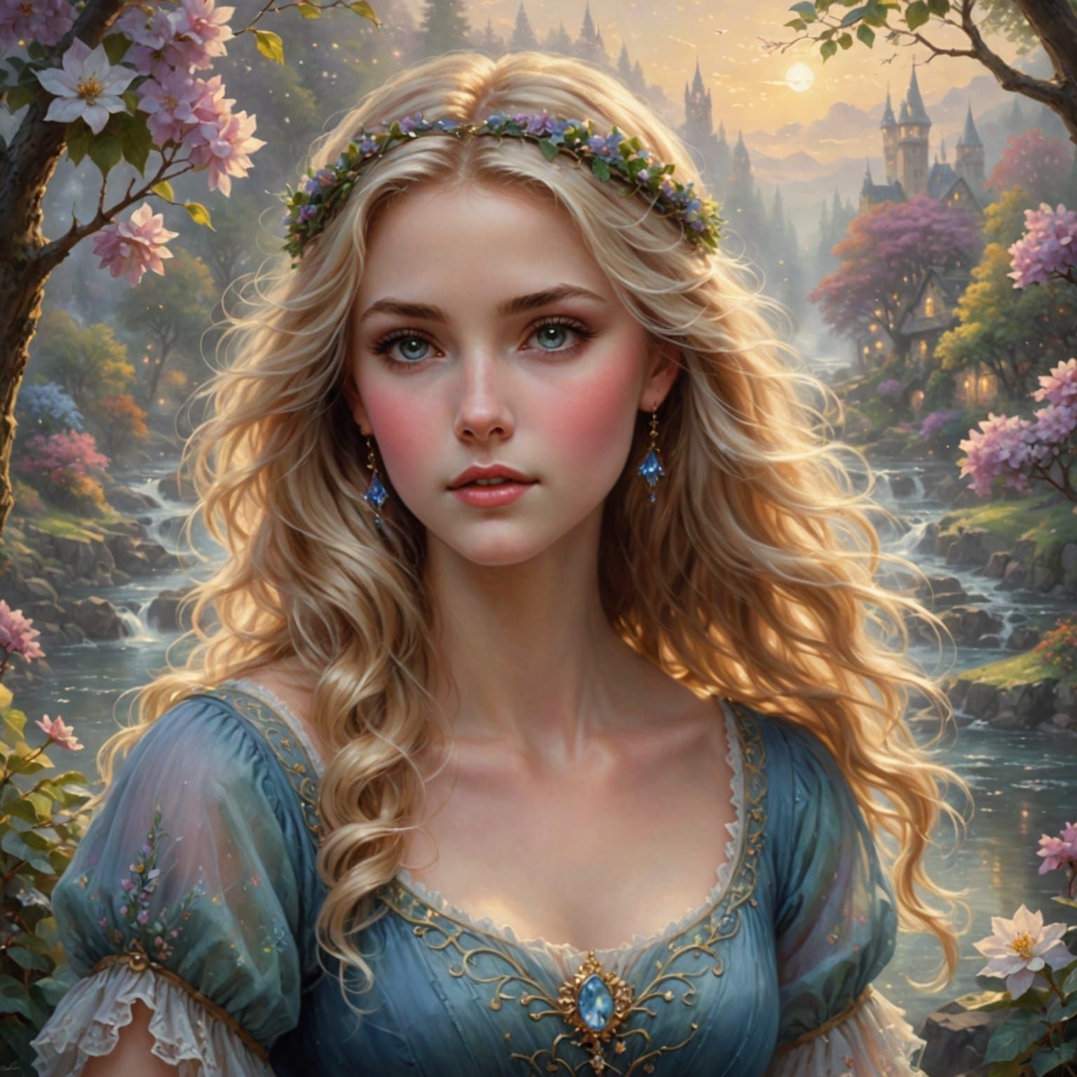 Youthful Female in Ethereal Fantasy Setting