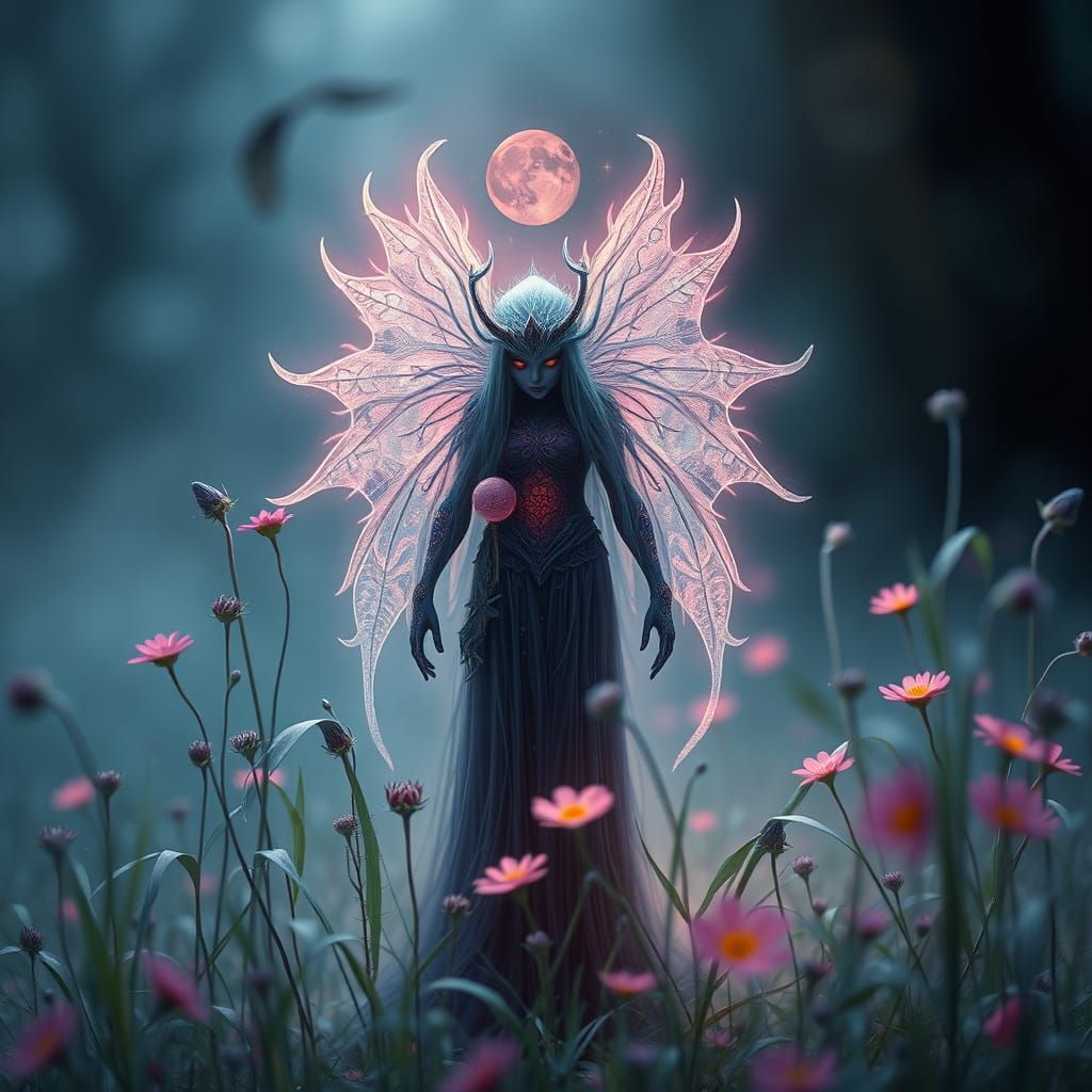 Mystical Velvet Ironglow in a Dreamy Landscape