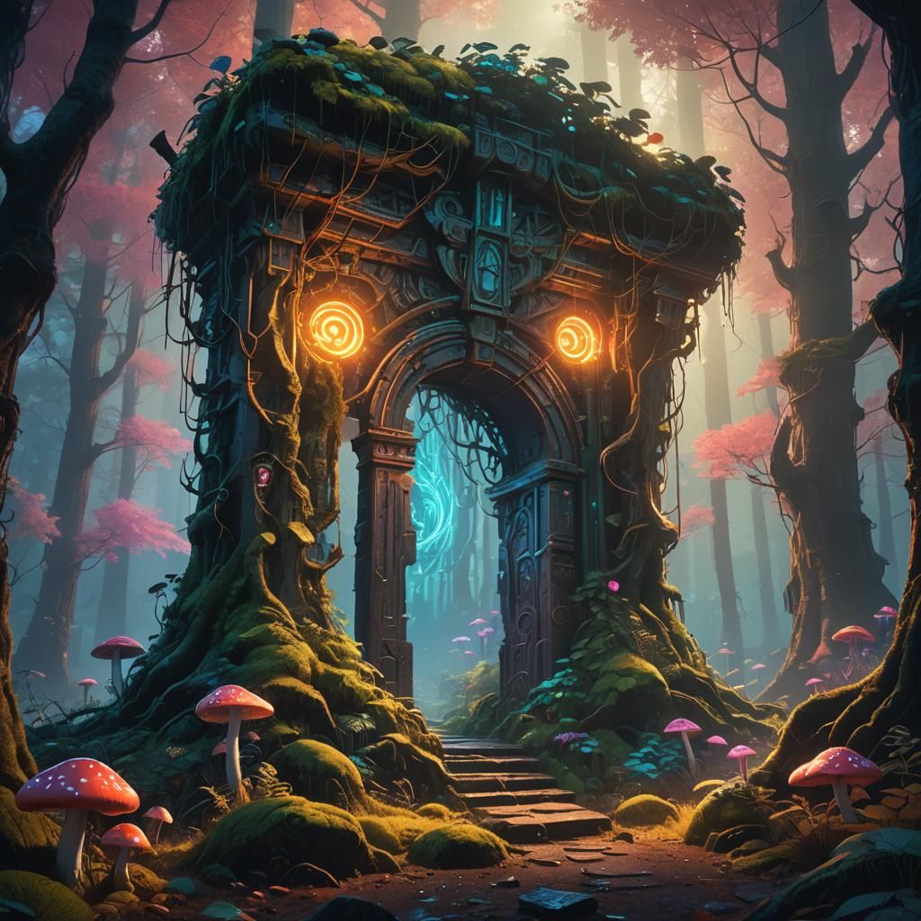 Ornate Portal in Mystical Forest Concept Art