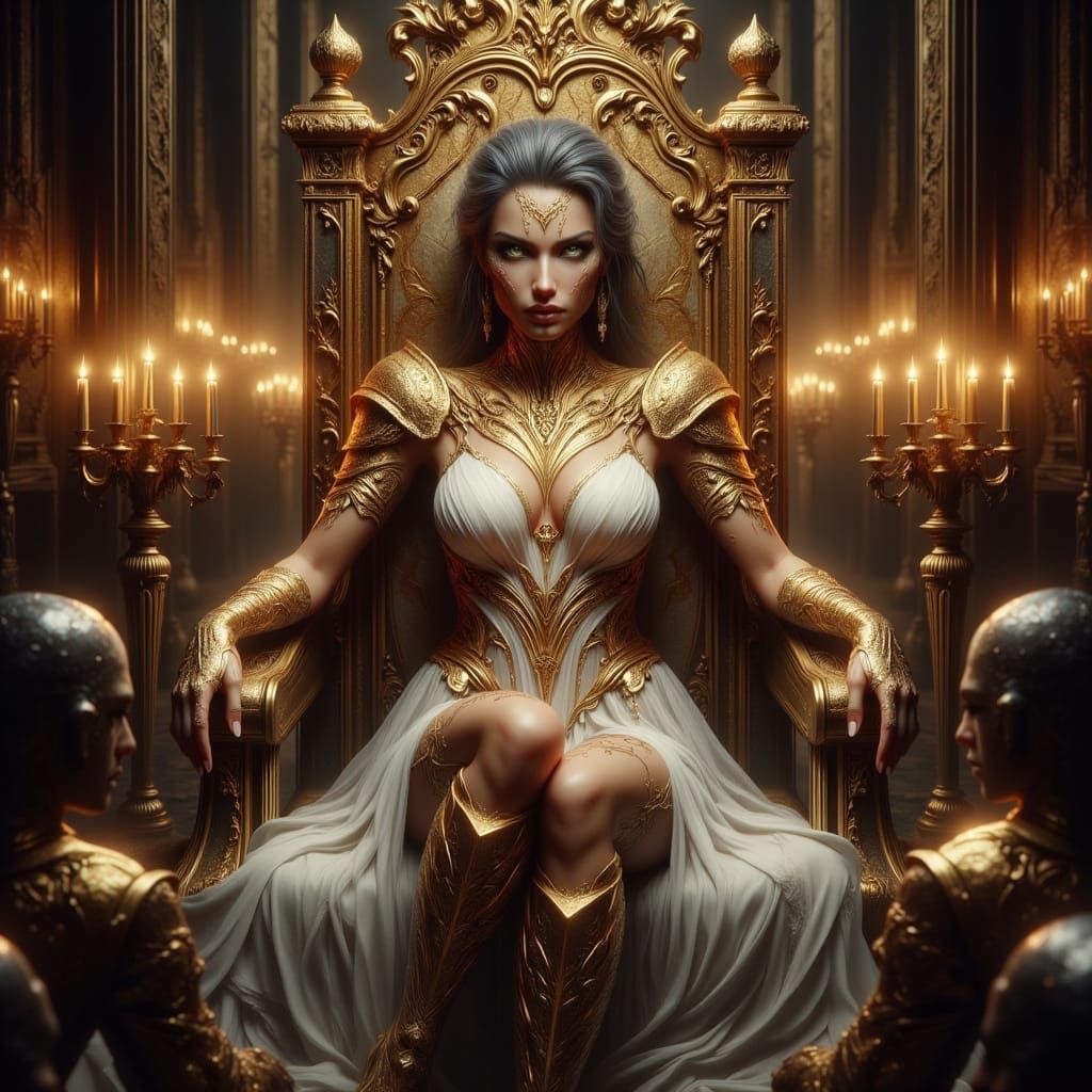 Regal Queen Reigns Supreme in Lavish Baroque Setting