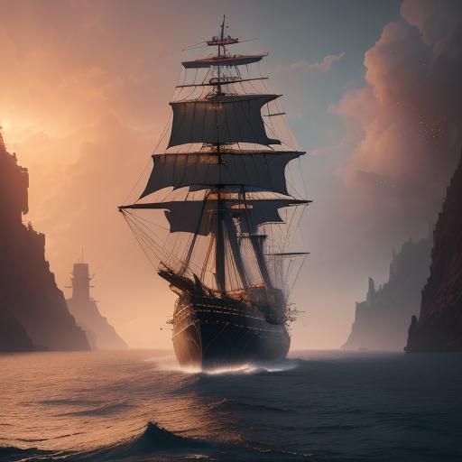 HMS Victory Detailed Matte Painting at Anchor