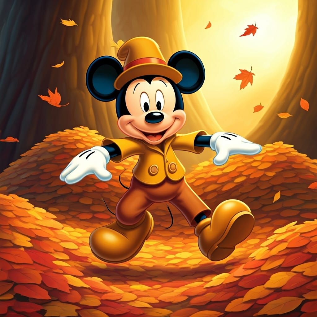 Mickey Mouse Celebrates Autumn in Whimsical Style