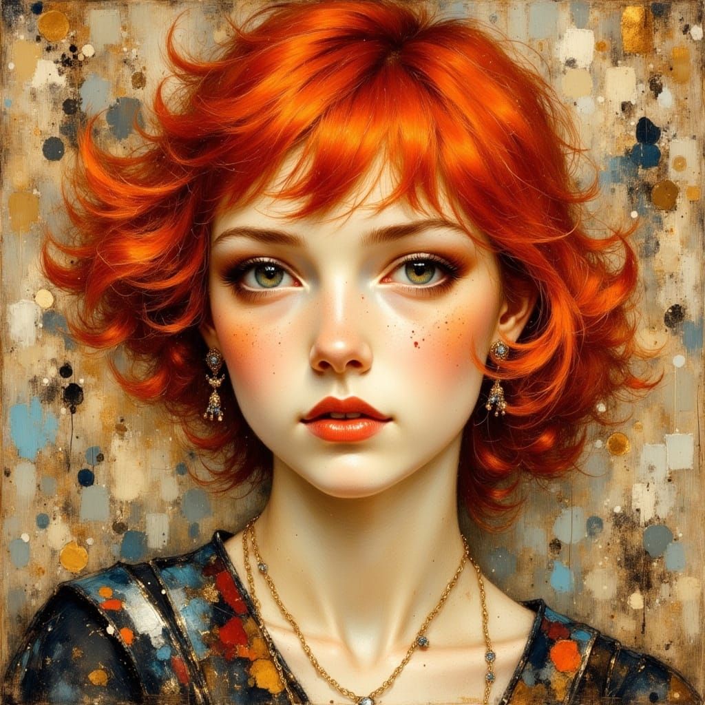 A Striking Portrait of a Red-Haired Woman
