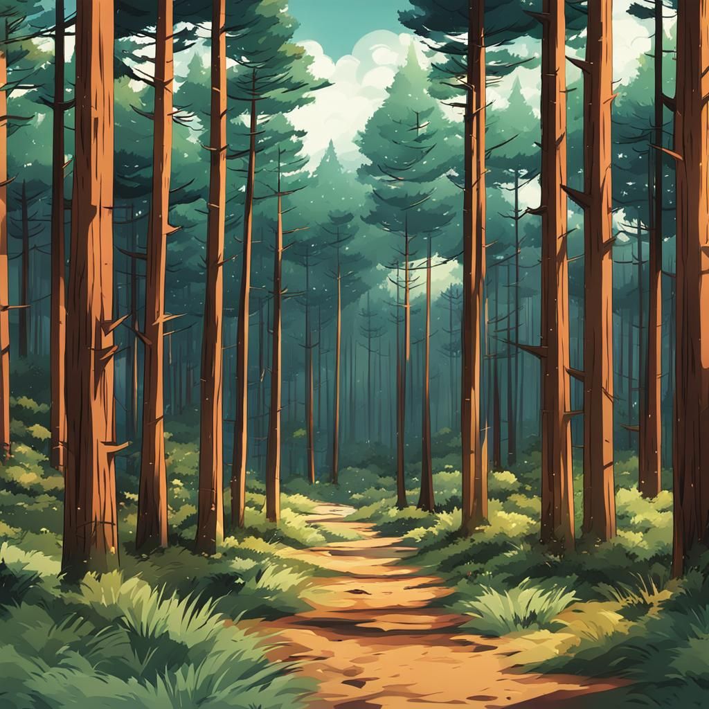 Pine forest
anime style