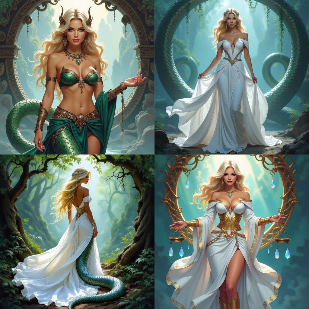 Busty Blonde Woman Becoming a Naga